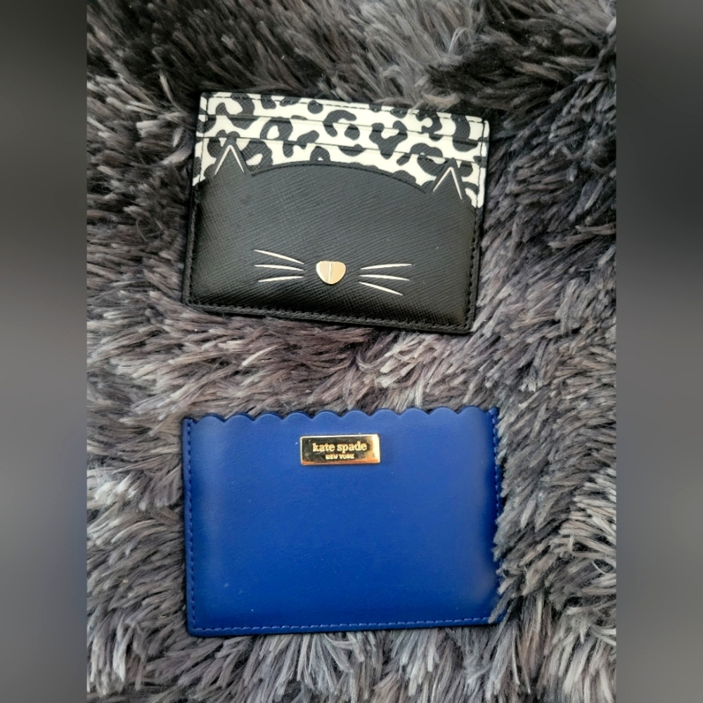 Kate Spade Leather Credit Card Wallet (Kitty & Scallop Edge)